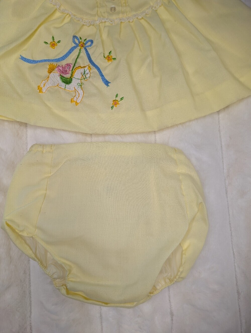 Vtg 1980s 2 Piece Merry Go Round Embroidered Infant Set - Picture 2 of 8